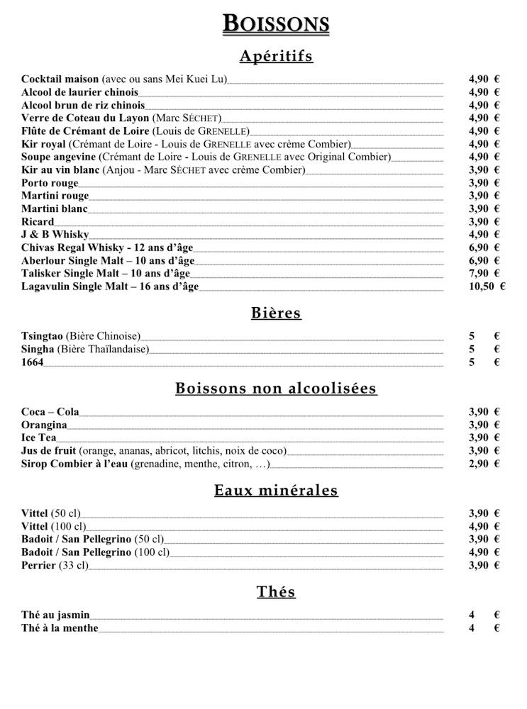 La Muraille de Chine - Menu Image 2